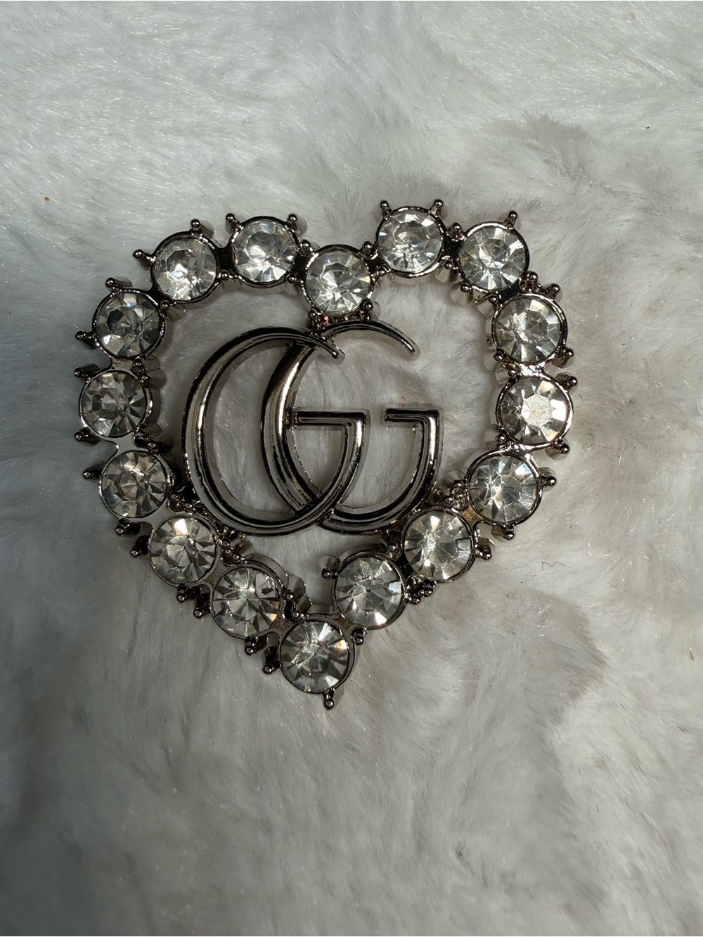 Crystal Heart Charm- Silver & Clear